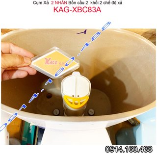 Cụm xả bồn cầu 2 khối Roto KAG-XBC83A cao 25cm, cột xả xí bệt 2 nhấn két rời, lắp vừa 90% bệt 2 nhấn êm xả tốt