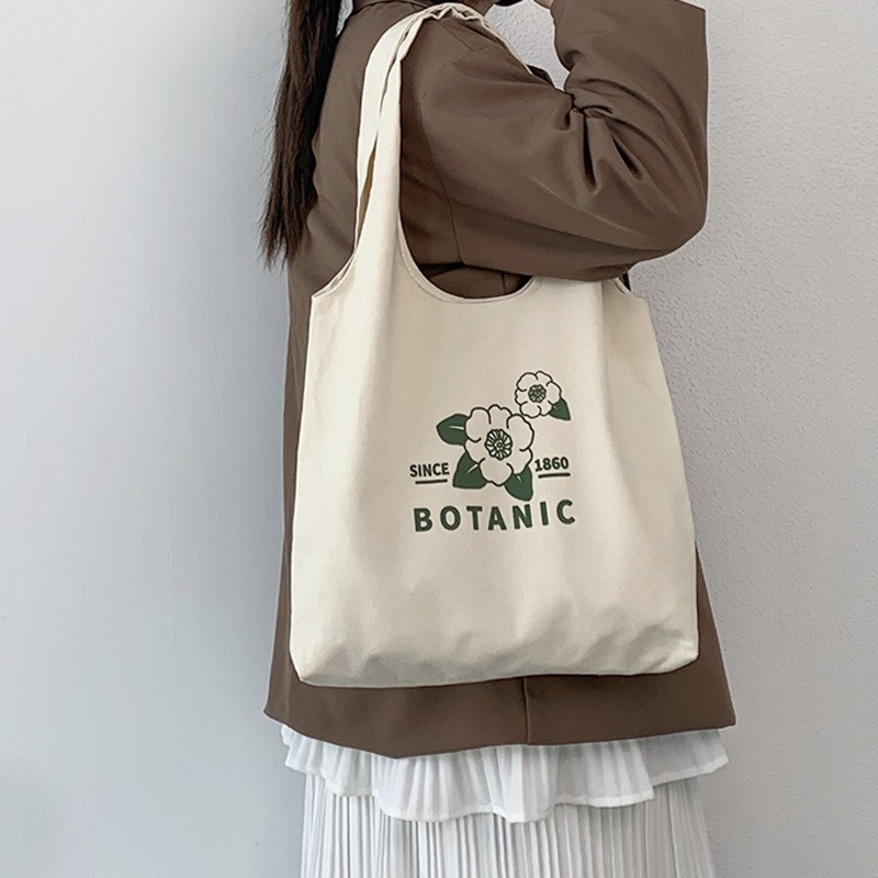 Túi tote vải canvas đựng đồ đi học cỡ lớn đựng vừa laptop phong cách ulzzang giá rẻ