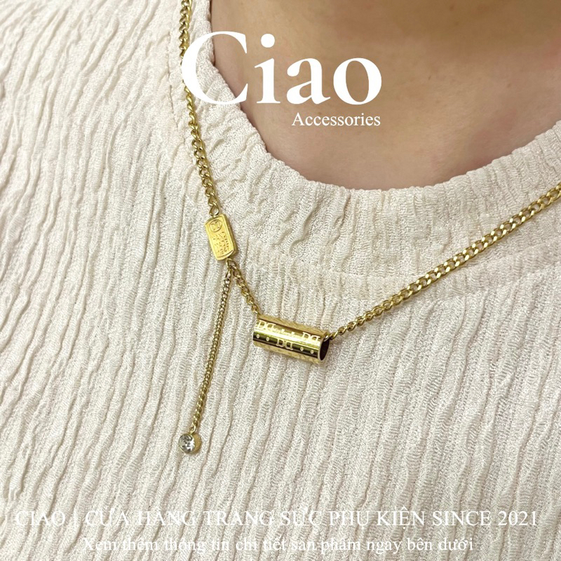 Dây chuyền/ Vòng cổ titan không gỉ thiết kế charm phong cách Amle Ciao