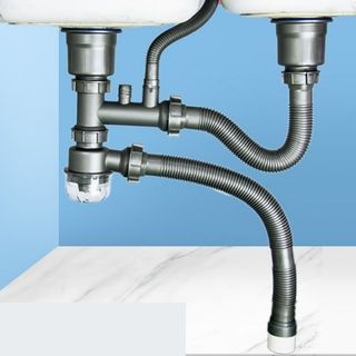 Bộ xiphong thoát nước chậu rửa bát cao cấp ống thoát to, ngăn mùi đường kính 2 cốc 11cm