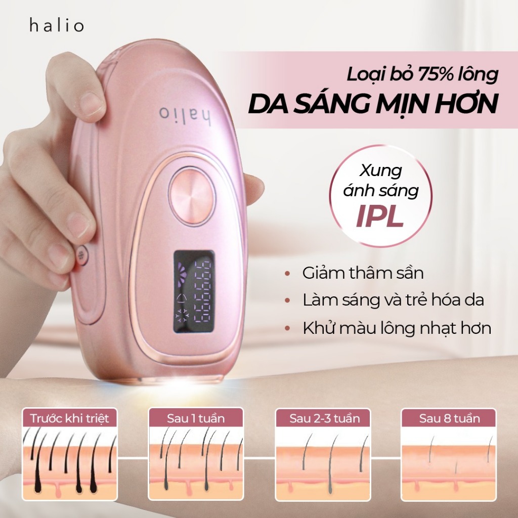 Máy Triệt Lông Băng Lạnh Trẻ Hóa Da Halio IPL Cooling Hair Removal Device
