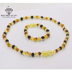 Vòng hổ phách cho bé yêu-hổ phách tự nhiên