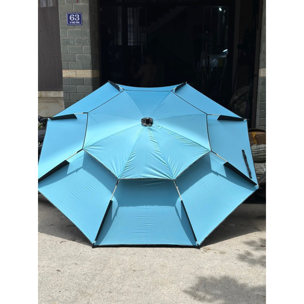 Ô câu cá, dù câu cá 2m2 và 2m4 - 2 tầng cao cấp che nắng, che mưa tặng kèm chân cắm đất