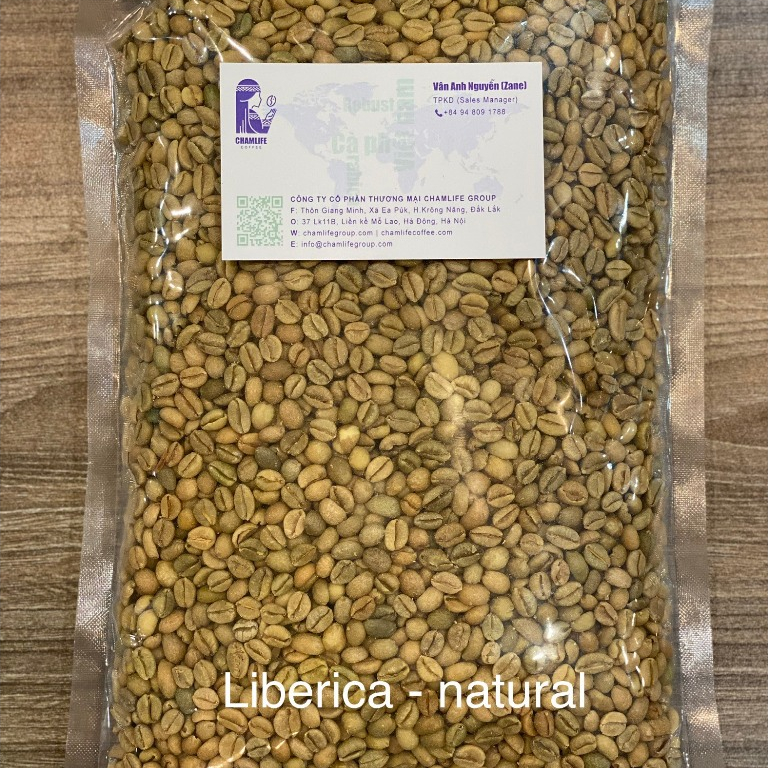Cà Phê Nhân Xanh Liberica Khe Sanh Quảng Trị - Thương Hiệu Chamlife Coffee Túi 1000g
