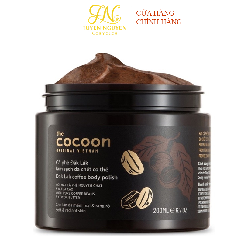 Tẩy da chết toàn thân Cocoon Cà phê Đăk Lăk 200ml