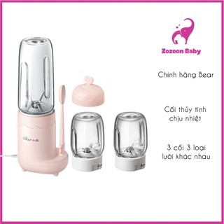 Máy xay đa năng Bear 3 cối dùng xay đồ ăn dặm, sinh tố hoa quả, say các loại hạt cho bé -  Hàng chính hãng