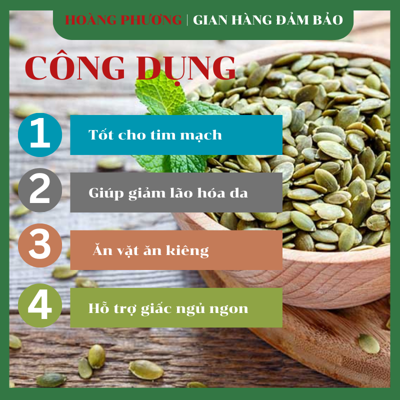 Hạt Bí Xanh Tách Vỏ Sống Ấn Độ 500G 💝FREE SHIP💝  Nhân Bí Sanh Sống Hạt Dinh Dưỡng Hoàng Phương