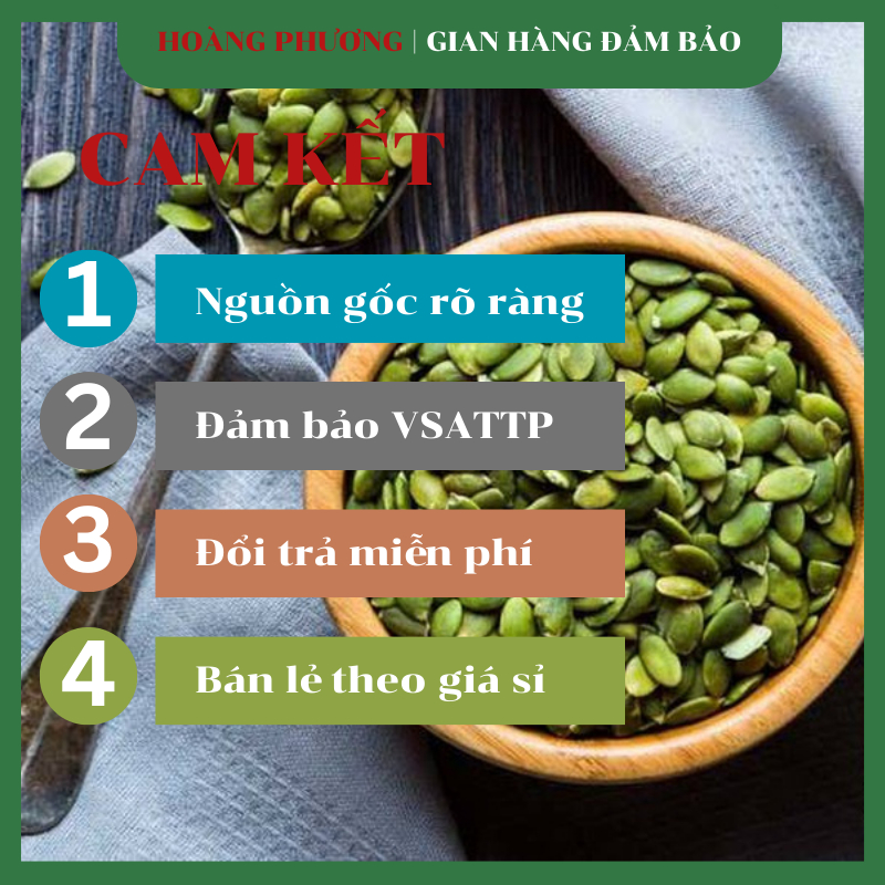 Hạt Bí Xanh Tách Vỏ Sống Ấn Độ 500G 💝FREE SHIP💝  Nhân Bí Sanh Sống Hạt Dinh Dưỡng Hoàng Phương