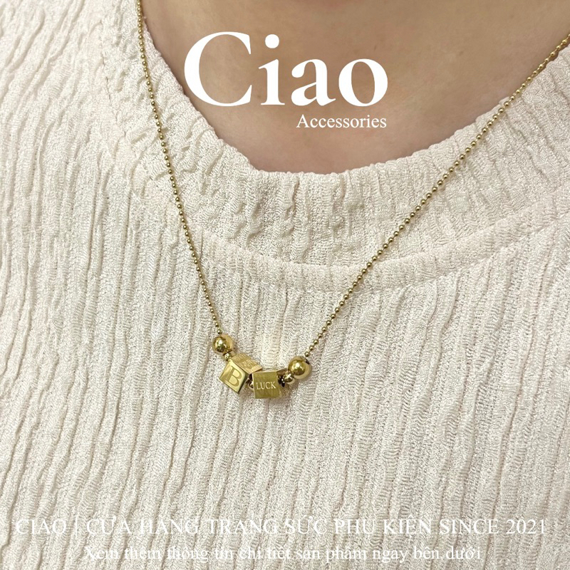 Dây chuyền/ Vòng cổ titan không gỉ thiết kế charm phong cách B Luck Ciao