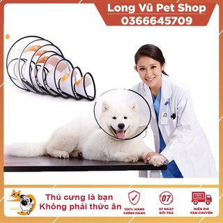 Vòng chống liếm cho chó mèo full size, vòng cổ chống liếm size các bé từ 2-20kg - Long Vũ Pet Shop