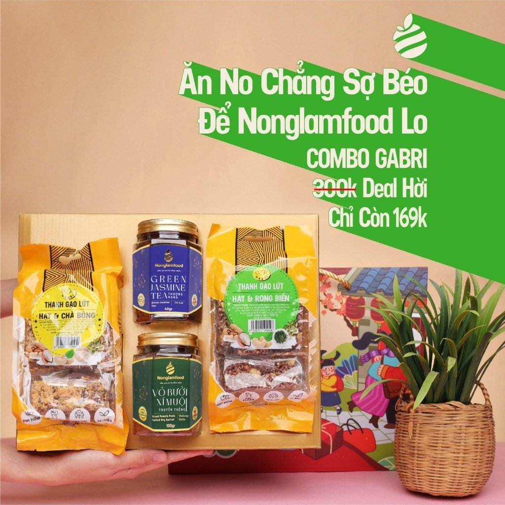 [Quà tặng 20/11] Set quà tặng GABRI ăn kiêng Nonglamfood | Bộ quà tiện lợi | Quà tặng sức khỏe cho người thân, gia đình