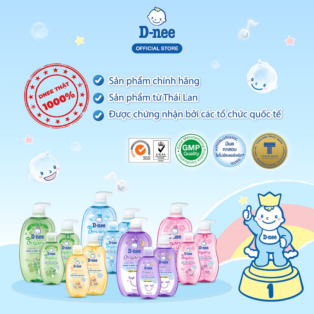 Tắm gội toàn thân em bé (<3 tuổi) D-nee 380 ML - New born