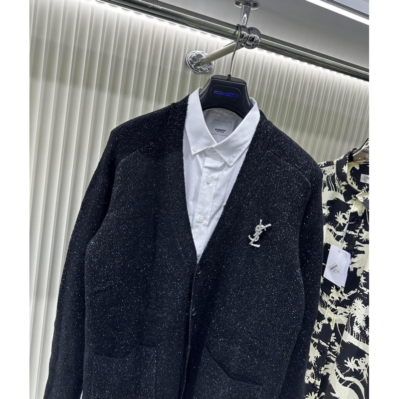 Áo Cadigan YYLS Nhũ Kim Tuyến Tag Logo Đính Đá