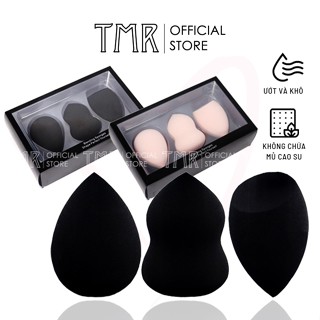 Set Mút Trang Điểm TMR  Mịn và Dễ Tán Khô và Uớt với 3 Hình Tiện Dụng Premium Makeup
