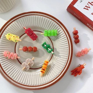 Kẹp tóc mái mini hình thức ăn xiên que ngộ nghĩnh