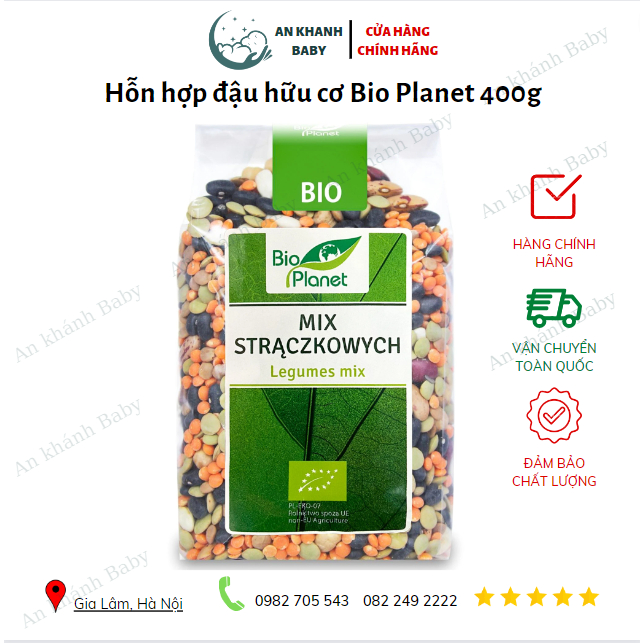 Hỗn hợp đậu hữu cơ Bio Planet 400g date 12/2024