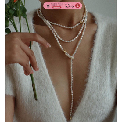 Chuỗi Ngọc Trai 4ly 160cm Mix Charm Trái Tim Thời Trang Cho Nàng - Ngọc Trai Trường Thịnh