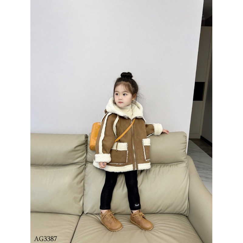 ÁO KHOÁC DA LỘN BÉ GÁI