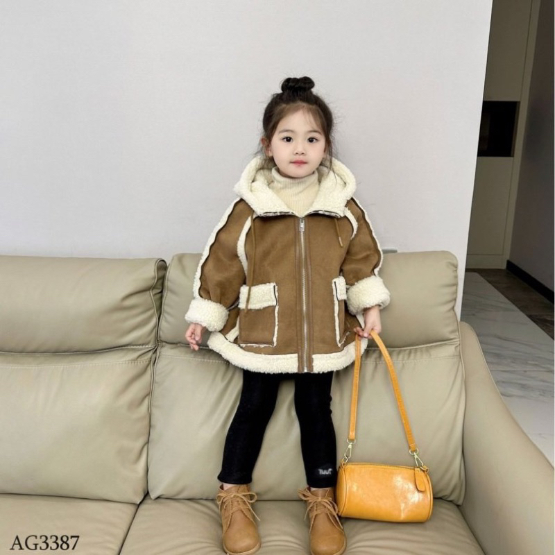 ÁO KHOÁC DA LỘN BÉ GÁI