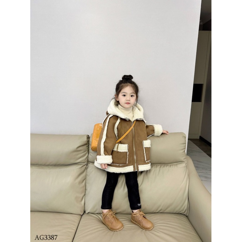 ÁO KHOÁC DA LỘN BÉ GÁI