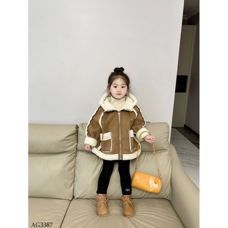 ÁO KHOÁC DA LỘN BÉ GÁI