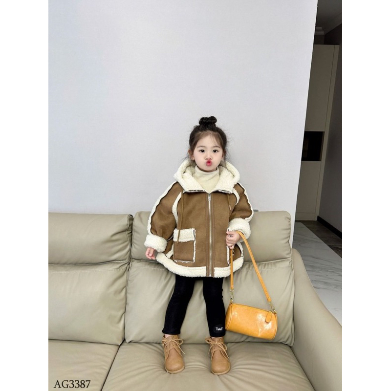 ÁO KHOÁC DA LỘN BÉ GÁI