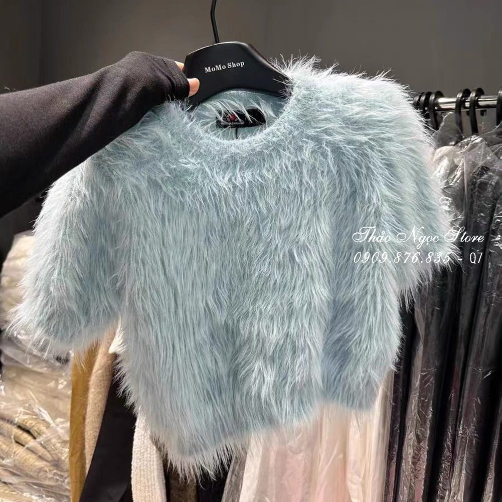 Áo len lông thỏ nữ croptop tay ngắn hàng nhập!  THẢO NGỌC STORE