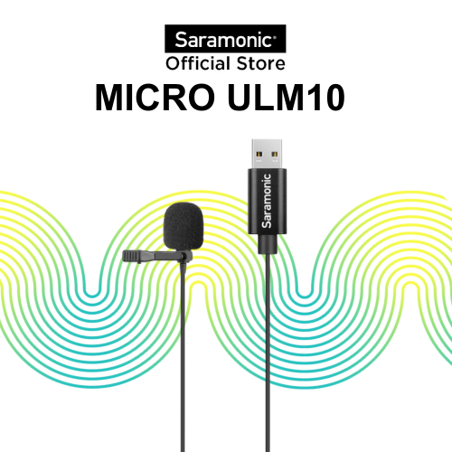 Micro Thu Âm Có Dây Saramonic ULM10 - Cổng USB-A - Dành Cho Máy Tính/ PC - Dài 2M - Bảo Hành Chính Hãng 24 Tháng
