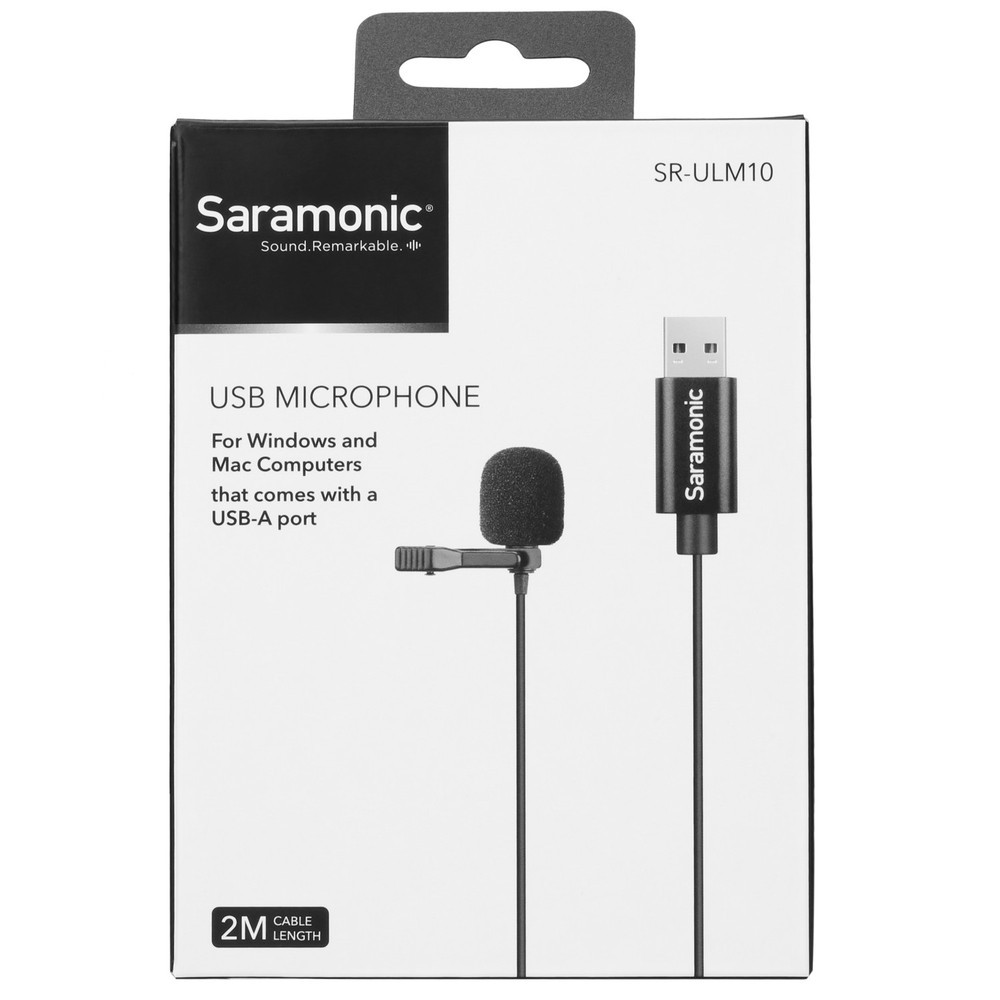 Micro Thu Âm Có Dây Saramonic ULM10 - Cổng USB-A - Dành Cho Máy Tính/ PC - Dài 2M - Bảo Hành Chính Hãng 24 Tháng