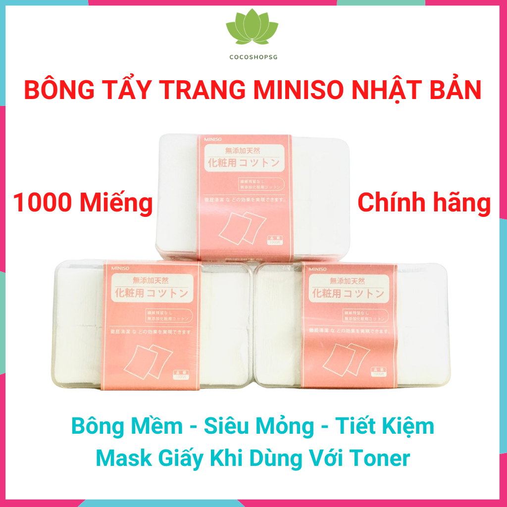 Bông tẩy trang -Bông đắp toner siêu mềm mịn Miniso