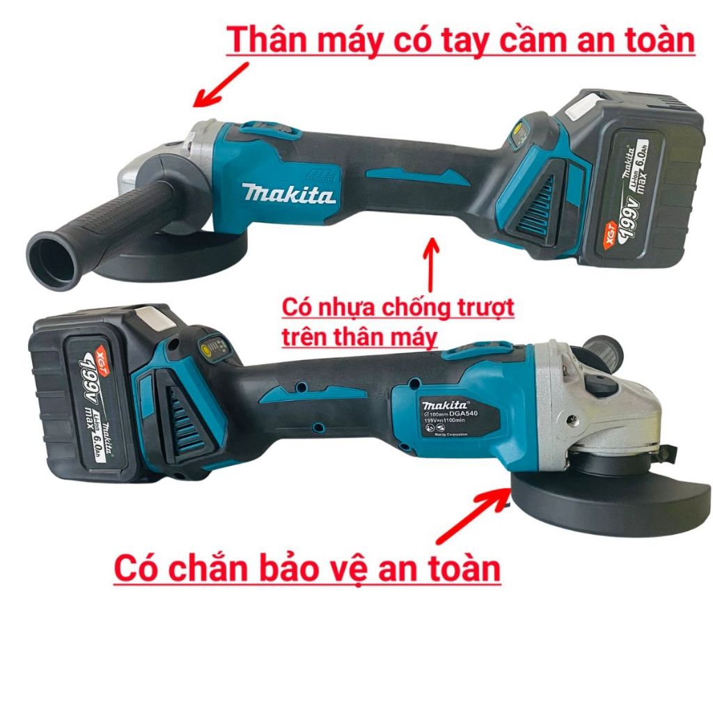 Máy mài pin Makita 199V Dây Đồng 100% Không Chổi Than  - máy cắt Pin - Máy Mài Pin khuyến mãi