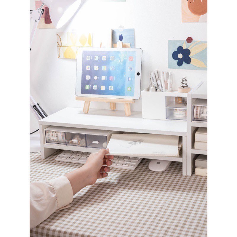 Kệ Để Màn Hình Máy Tính, Để Sách và Đồ Văn Phòng Trên Bàn Làm Việc.