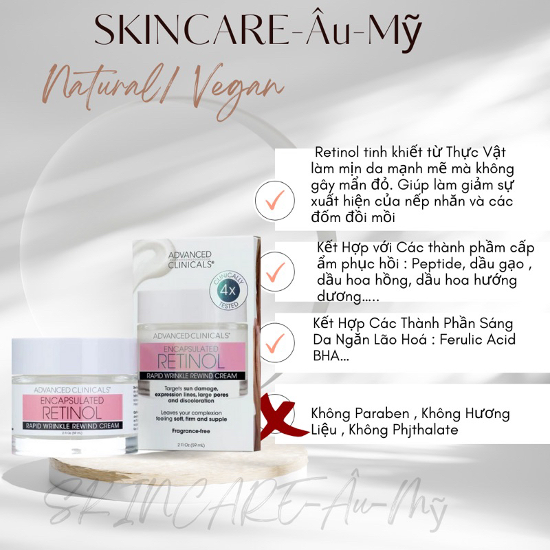 Kem Mặt Advanced Clinicals Vitamin C Hyaluronic Retinol 59ml