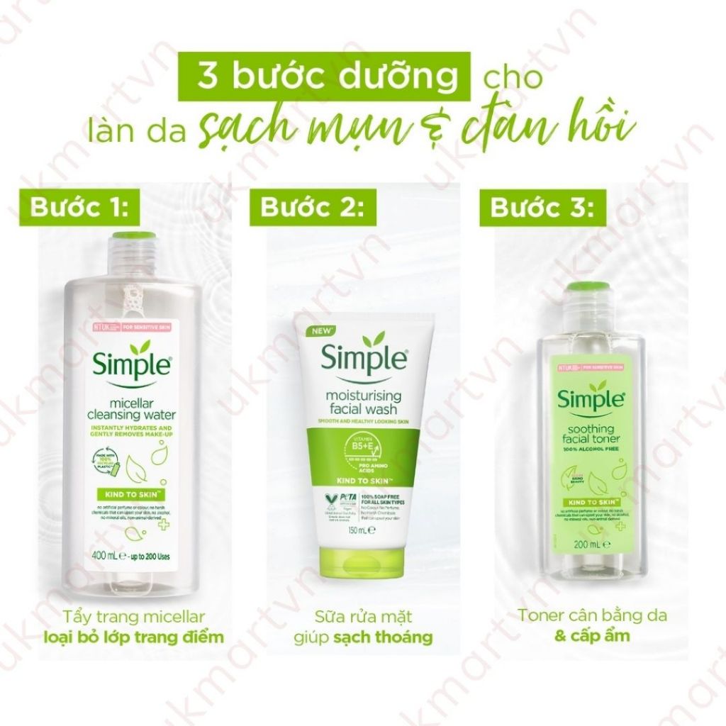 Sữa Rửa Mặt Simple Dành Cho Da Khô, Da Nhạy Cảm Moisturising Facial Wash 150ml