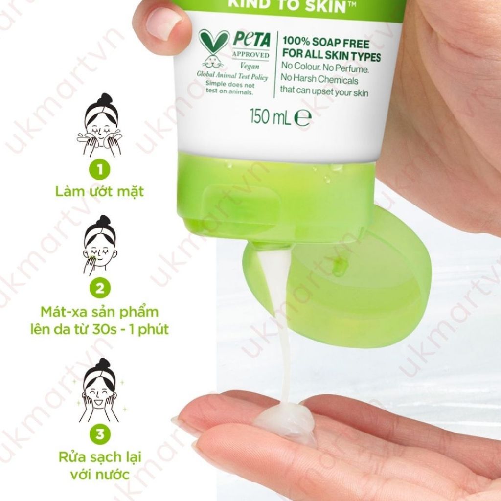 Sữa Rửa Mặt Simple Dành Cho Da Khô, Da Nhạy Cảm Moisturising Facial Wash 150ml