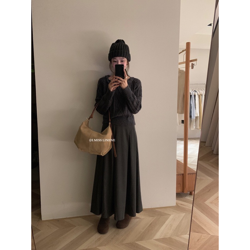 Chân váy dạ xếp li I MISS LINENE 80176 // Hàng có sẵn 🇰🇷