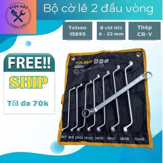 Bộ cờ lê 2 đầu vòng tolsen 15895, bộ chìa khoá 2 đầu vòng 8 chi tiết
