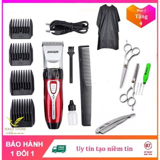 Tông Đơ Cắt Tóc Gia Đình JICHEN 0817 Cho Bé TẶNG KÈM Bộ Kéo Cắt Tỉa + Dao Cạo Râu + Áo Choàng + Lấy Ráy Tai
