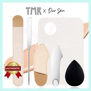 Bộ Dụng Cụ Trộn Tán Kem Nền SP304 TMR Bằng Thép Không Gỉ, Bảng Trộn Acrylic Cho Lớp Nền Mỏng Mịn