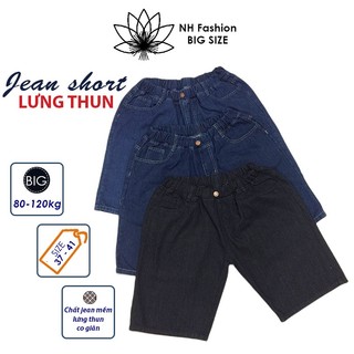 Quần short jean nam BIG SIZE từ 80kg đến 95kg, Quần short lưng thun chất jean co giãn nhẹ - NH SHOP