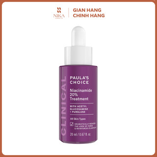 [HÀNG CHÍNH HÃNG] Tinh chất thu nhỏ lỗ chân lông, Serum làm sáng da Paula's Choice Niacinamide 20% Treatment 20ml