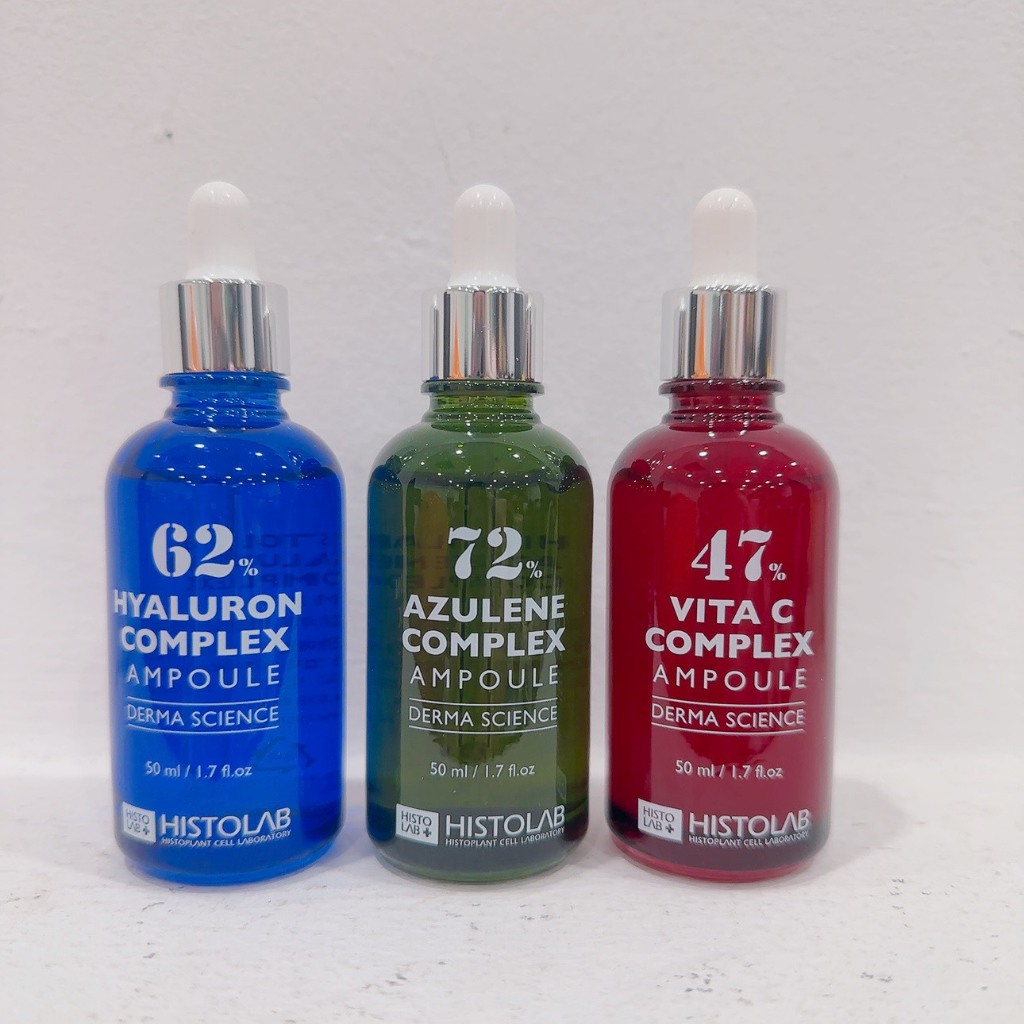 Tinh chất Histolab dưỡng ẩm sáng da giảm mụn 62% Hyaluron, 47% Vita C, 72% Azulene Complex Ampoule 50ml