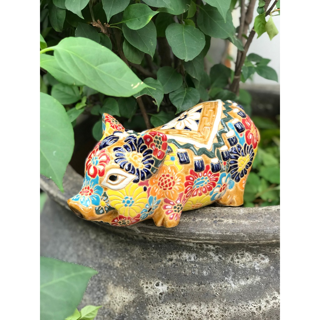 Heo bách hoa gốm sứ Nam Bộ trang trí