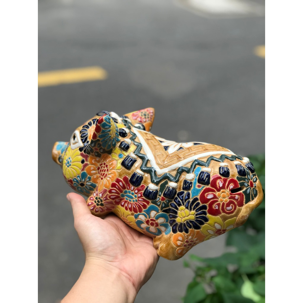 Heo bách hoa gốm sứ Nam Bộ trang trí