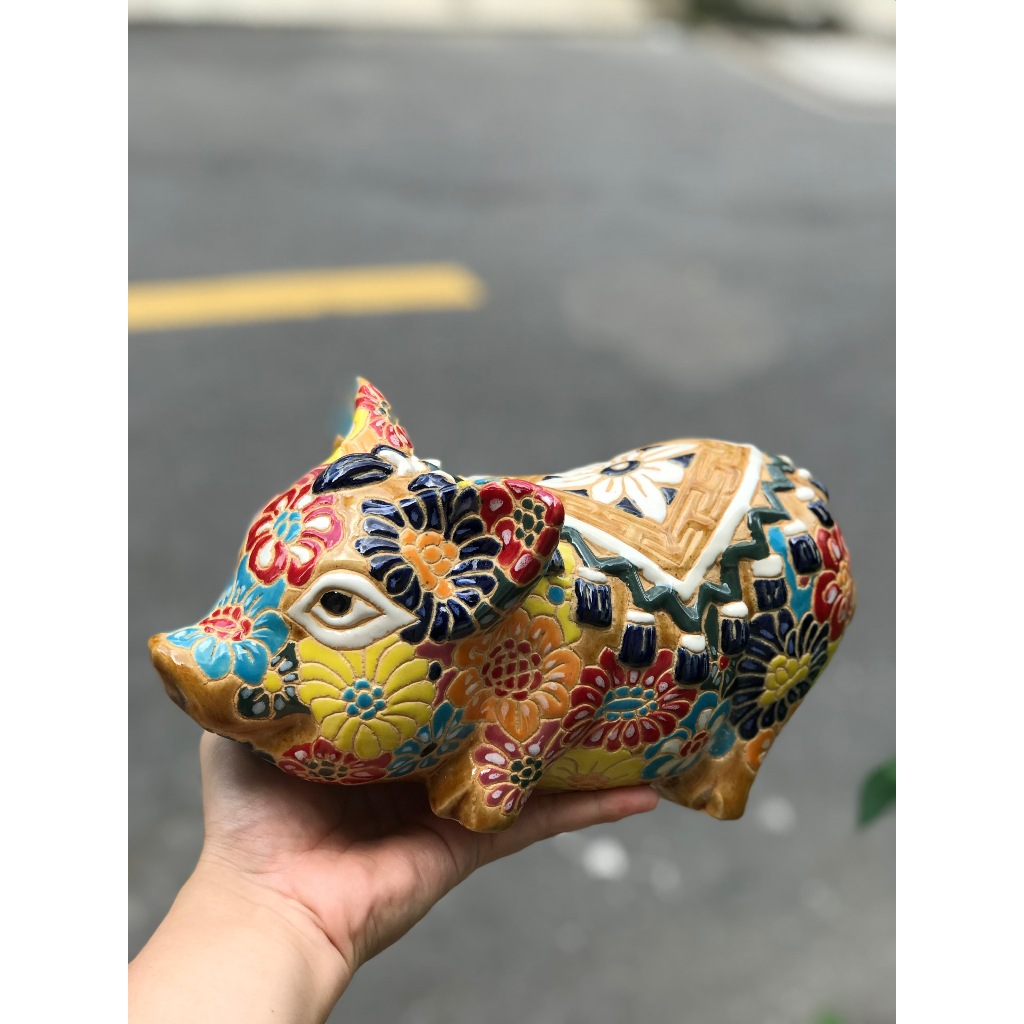 Heo bách hoa gốm sứ Nam Bộ trang trí