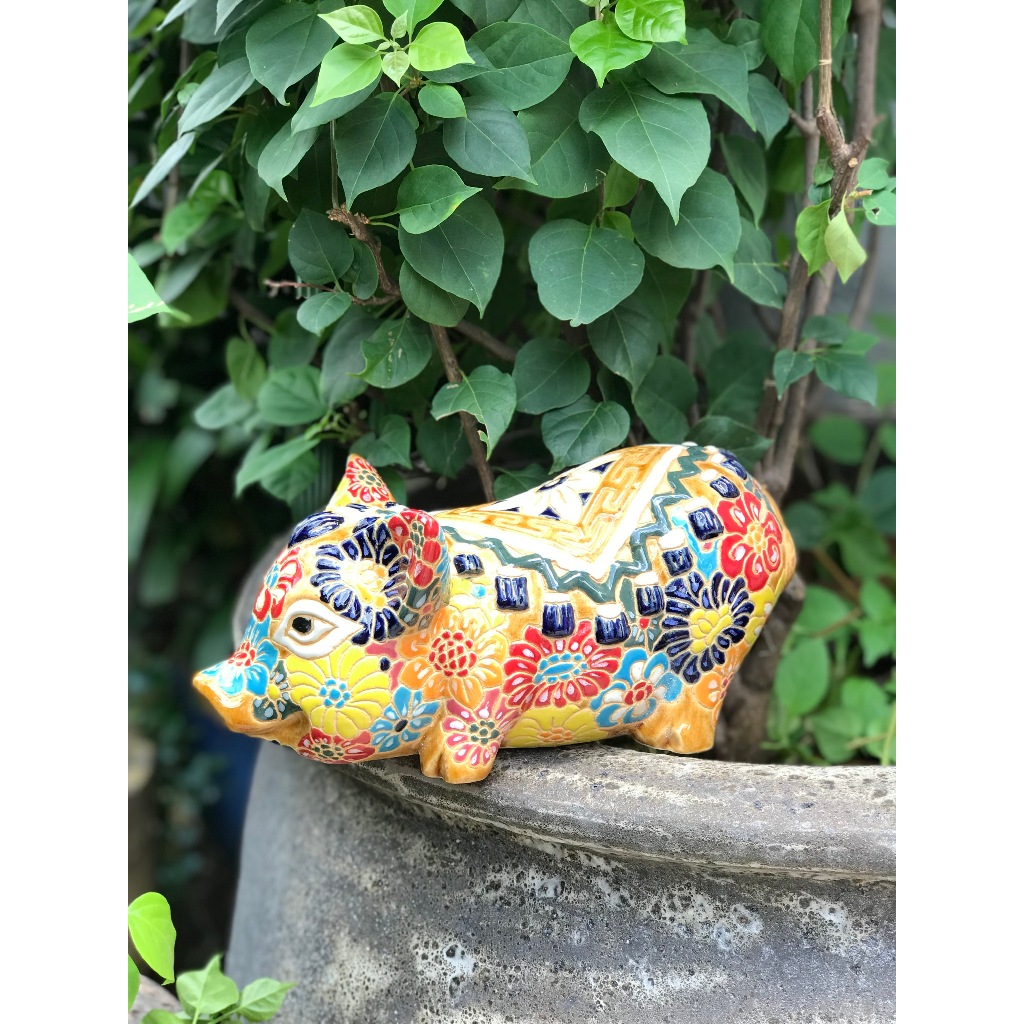 Heo bách hoa gốm sứ Nam Bộ trang trí