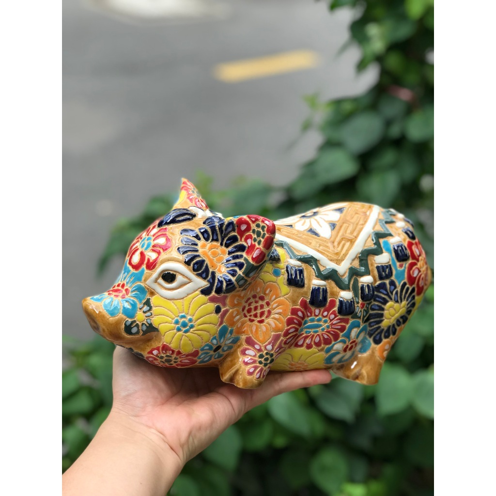 Heo bách hoa gốm sứ Nam Bộ trang trí