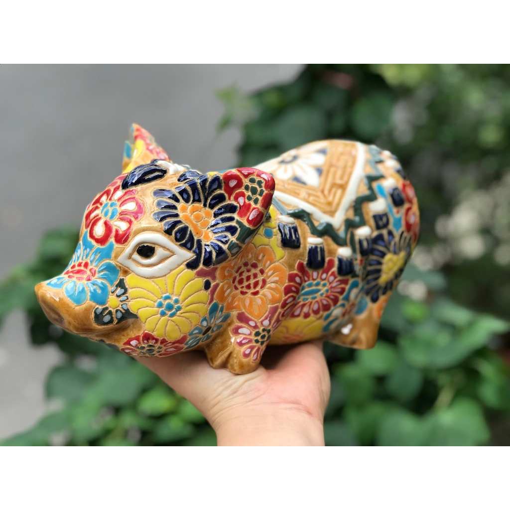 Heo bách hoa gốm sứ Nam Bộ trang trí