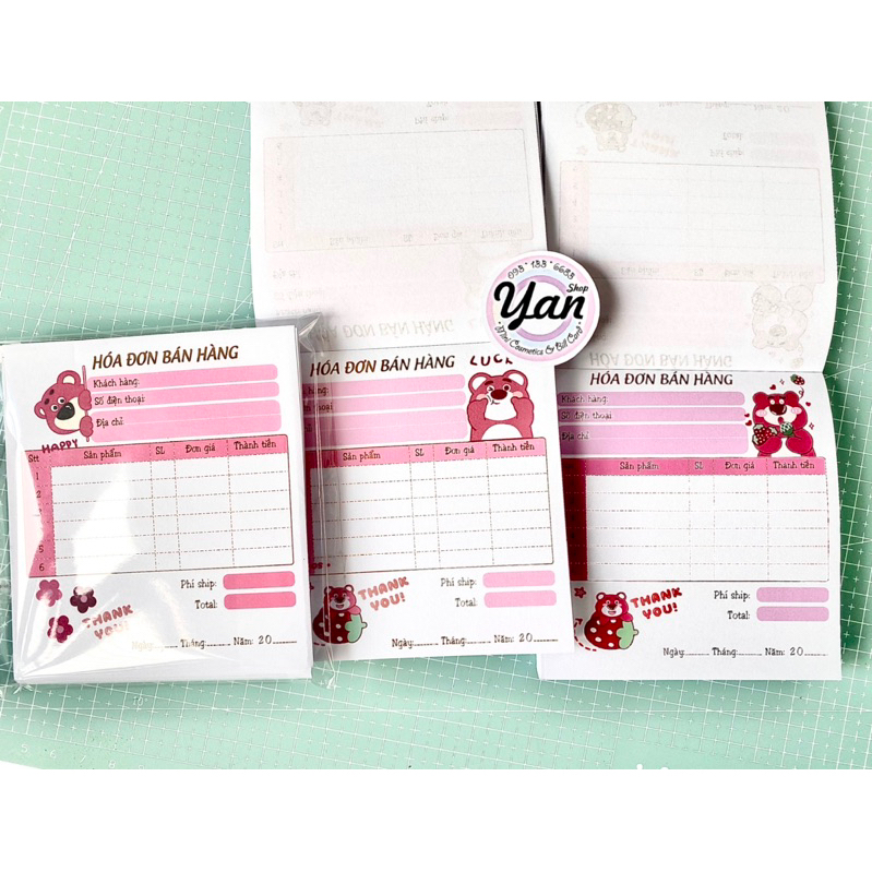 Hoá Đơn bán Hàng Gấu Dâu size 6 dòng