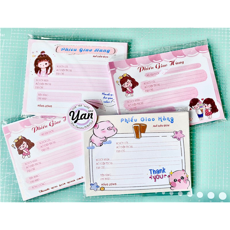 Phiếu giao hàng / Phiếu ship CUTE SET 48 TỜ
